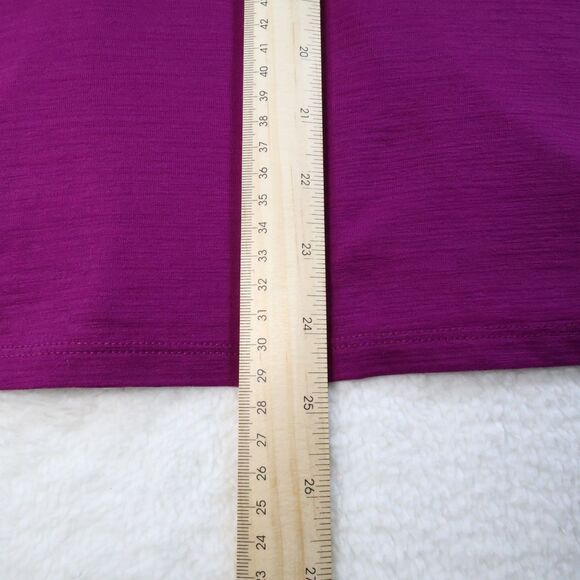 J Jill Wearever Womens S Knit Top Split-Neck Fuchsia Dark Pink - Picture 3 of 5